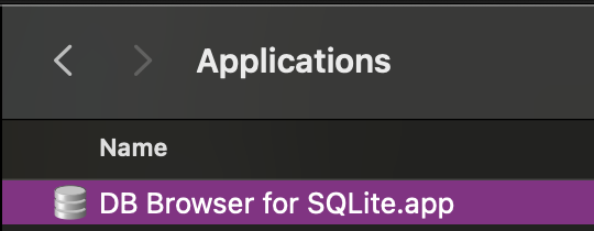 DB Browser for SQLite application