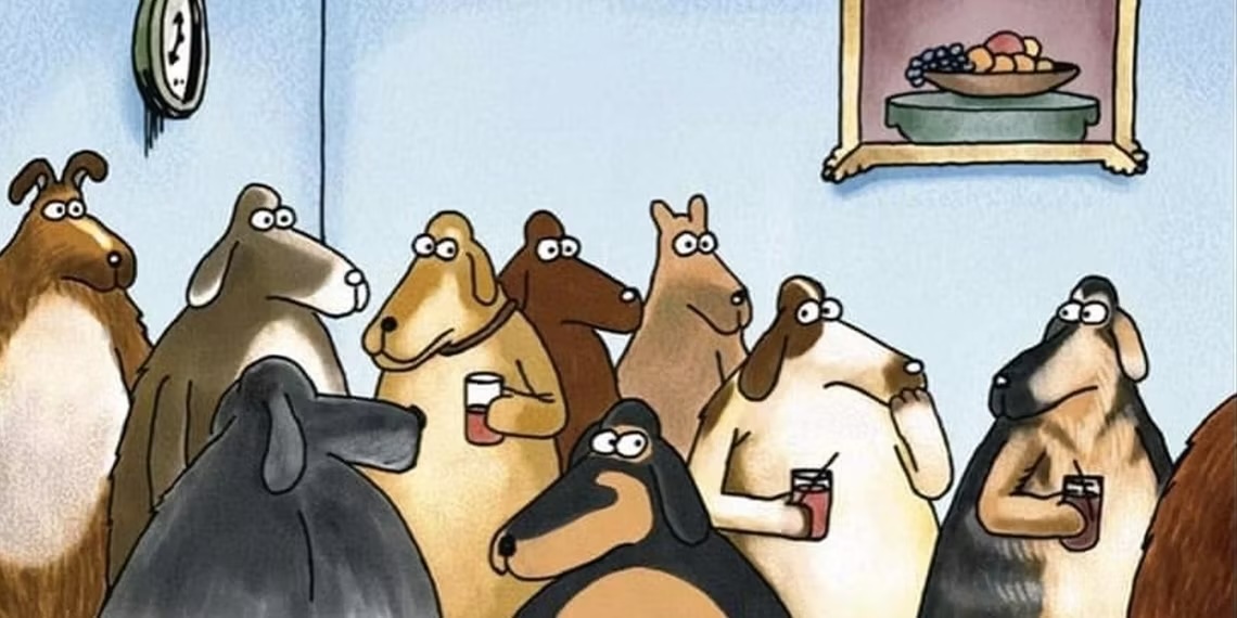 dog party by Gary Larson